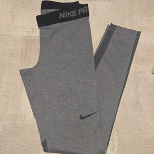 Nike Kids Pro Heather Gray Leggings